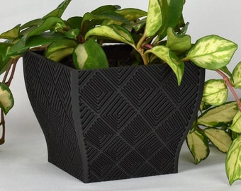 6-inch Square Planter, Geometric Pattern #3