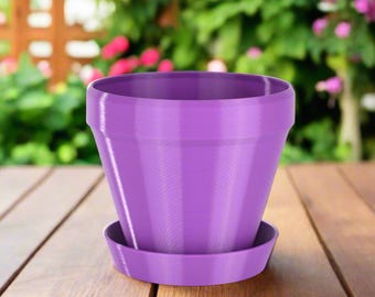 Medium Classic Flower Pot, 6-inch Round Planter, Mauve, Indoor/Outdoor