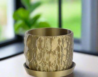 Small Alligator Planter, Bronze Color, 4-inch Pot