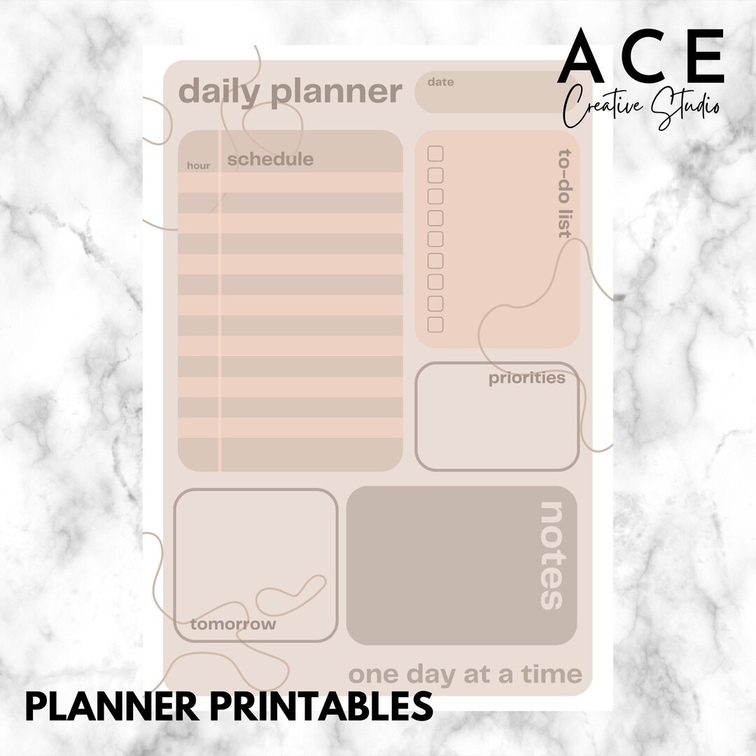 Daily Planner Printable Digital Planner Insertable Bullet Etsy