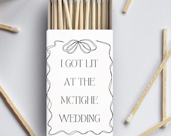 Editable Wedding Matchbox Template I Got Lit – Custom Matchbook Favor Design, DIY Printable Label for Matches, Wedding Favor Match