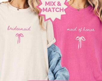 Comfort Colors Brautschleife Shirt: Personalisierte Junggesellinnenparty T-Shirt