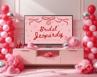 Jeopardy Bachelorette Bridal Shower Game | Cowgirl Disco Theme Editable Canva Trivia Party Game for Bachelorette, Hen Party, Wedding Shower