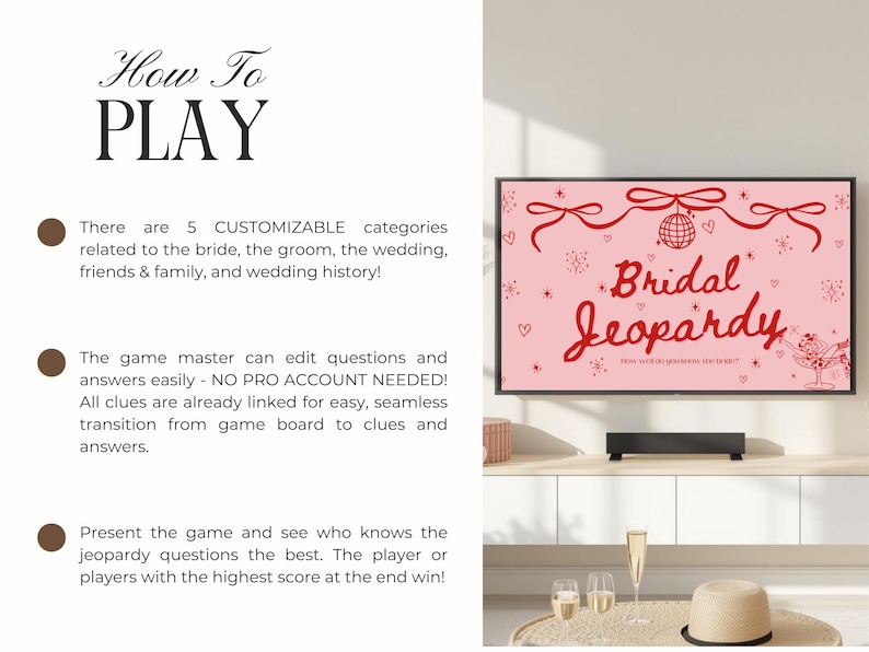Jeopardy Bachelorette Bridal Shower Game | Cowgirl Disco Theme Editable Canva Trivia Party Game for Bachelorette, Hen Party, Wedding Shower image 4