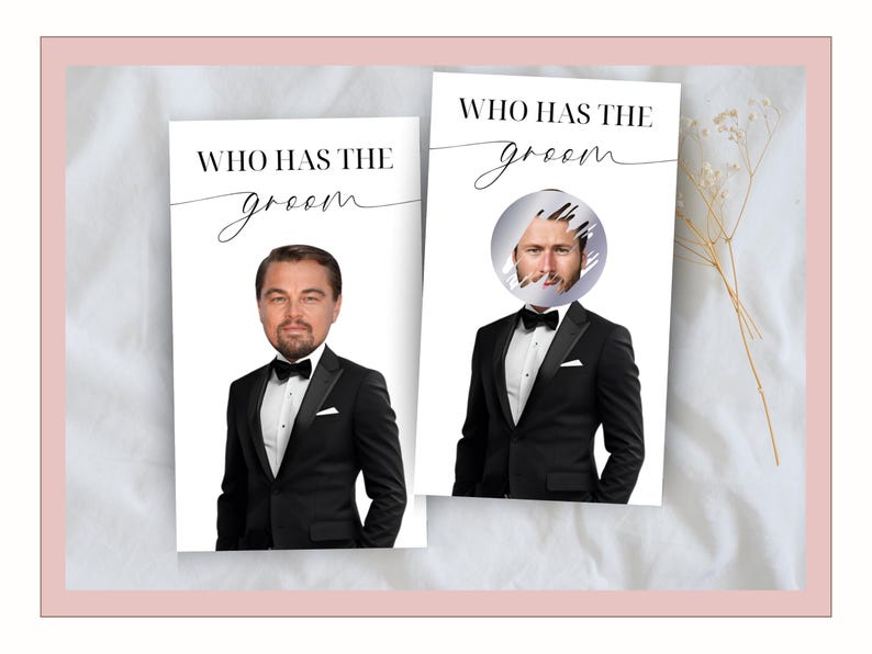 Printed Bridal Shower Game Who Has The Groom Scratch Off | Bachelorette Party Game | Celebrity and Groom Edition | Wedding Party Fun image 11