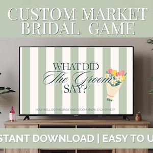 What Did the Groom Say? Bridal Shower Game | Editable Canva Template for Bachelorette Party | Fun Interactive Wedding Shower Trivia