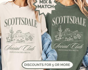Scottsdale Bachelorette T-Shirt: Custom Cowgirl Cactus Party Tee