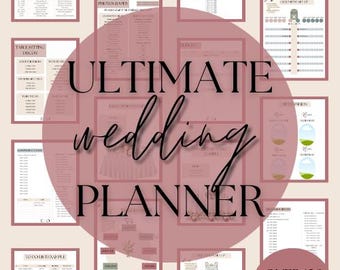 Wedding Planner Template | Printable Organizer Budget Checklist To Do Timeline Guest List Vendor Tracker Wedding Planner Essentials
