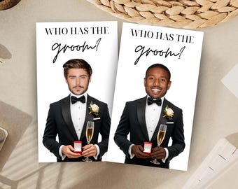 Printed Bridal Shower Game Who Has The Groom Scratch Off | Bachelorette Party Game | Celebrity and Groom Edition | Wedding Party Fun