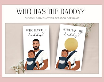 Printed Baby Shower Game Who Has The Daddy Scratch Off, Scratch Off Baby Shower Game, Who Has the Daddy Celebrity Edition, Baby Shower Games