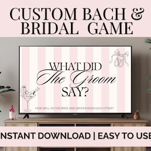 What Did the Groom Say? Bridal Shower Game | Editable Canva Template for Bachelorette Party | Fun Interactive Wedding Shower Trivia