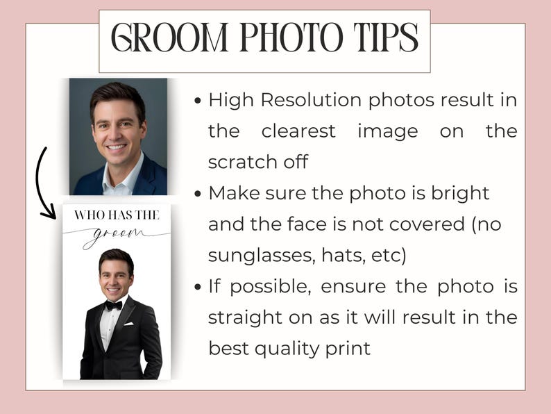 Printed Bridal Shower Game Who Has The Groom Scratch Off | Bachelorette Party Game | Celebrity and Groom Edition | Wedding Party Fun image 12