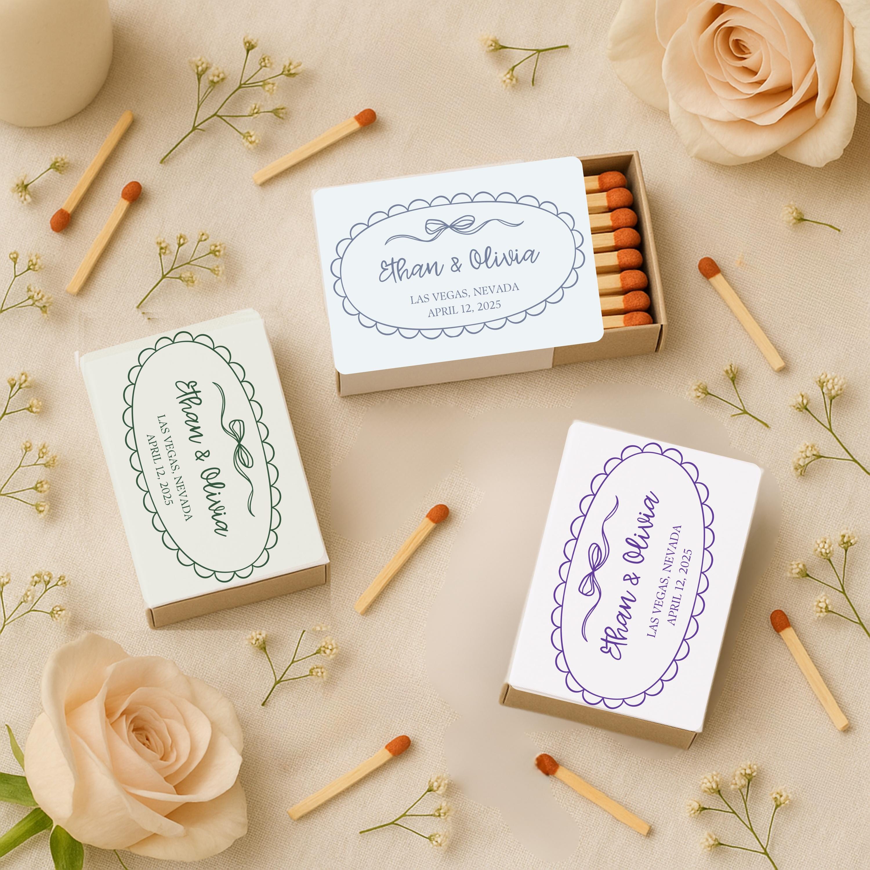 Editable Wedding Matchbox Template Vintage Wedding– Custom Matchbook ...