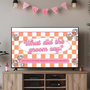 What Did the Groom Say? Bridal Shower Game | Editable Canva Template for Bachelorette Party | Fun Interactive Wedding Shower Trivia