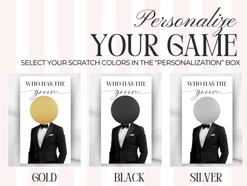 Printed Bridal Shower Game Who Has The Groom Scratch Off | Bachelorette Party Game | Celebrity and Groom Edition | Wedding Party Fun image 4