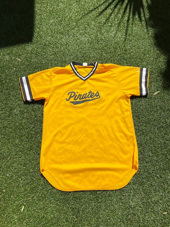 VTG 80s Pittsburgh Pirates Yellow Jersey 