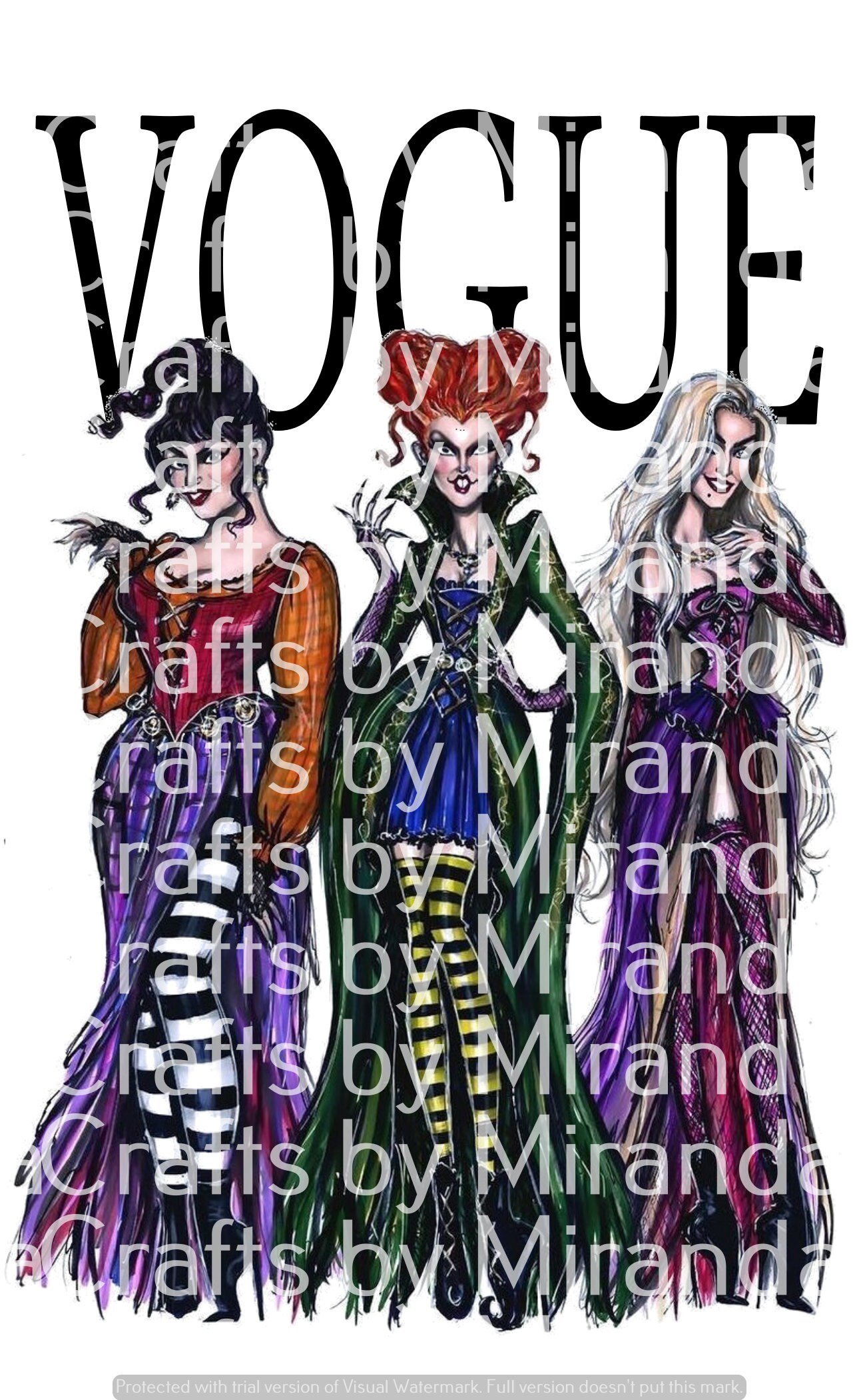 Sanderson Sisters Vogue PNG Sublimation 