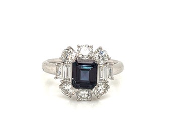 Natural GIA Certified 1.00 Ct. Brazillian Alexandrite & Diamond Cocktail Ring