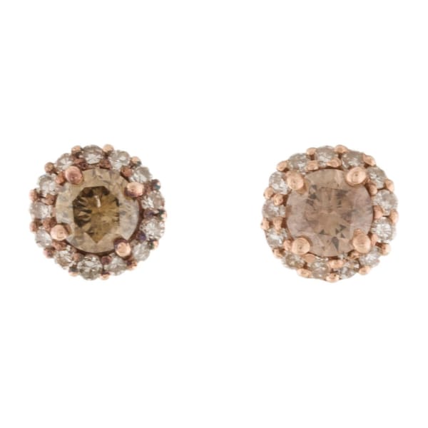 14K Rose Gold Chocolate Diamond Earrings