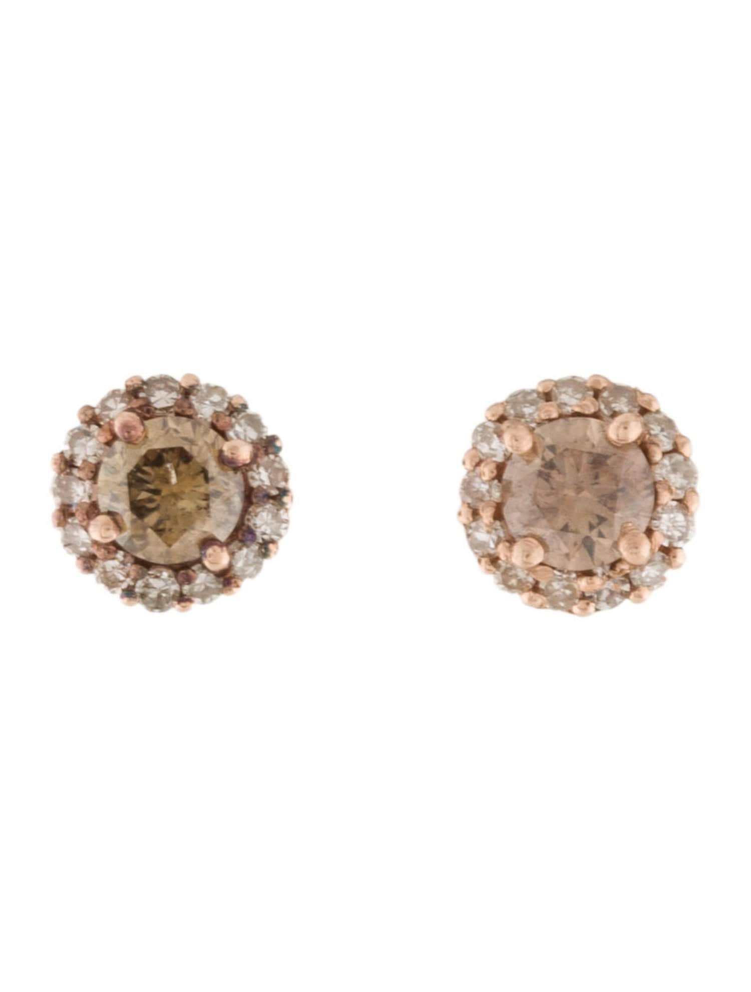 Rose gold chocolate shop diamond earrings
