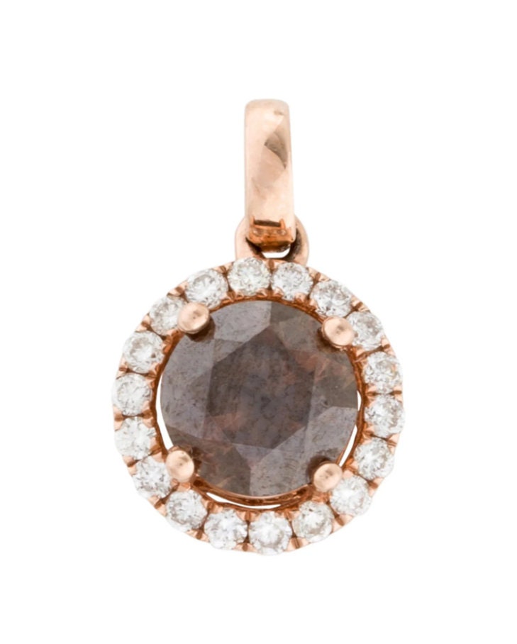 14K Rose Gold Chocolate Diamond Pendant