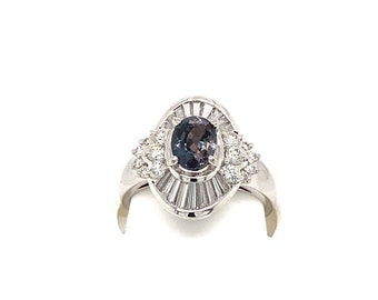 Natural  GIA Certified Oval Alexandrite 1.19 carat & Diamond Platinum Ring