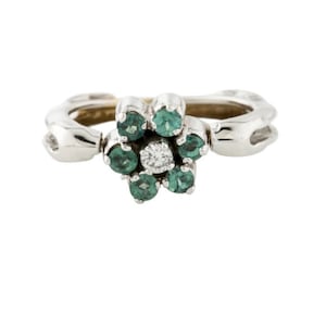 18K Alexandrite & Diamond Flower Swivel Cocktail Ring