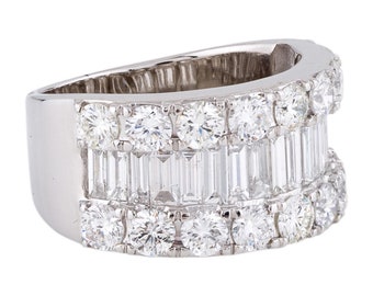 14K White Gold Diamond Band