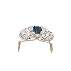 Natural  GIA Certified Round Alexandrite 0.65 carat & Diamond 18K White Gold Ring