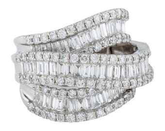 14K White Gold Diamond Cocktail Ring