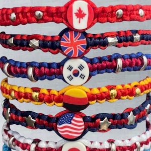Braided Bracelet, Country Flag Bracelet, bracelets , adjustable bracelet