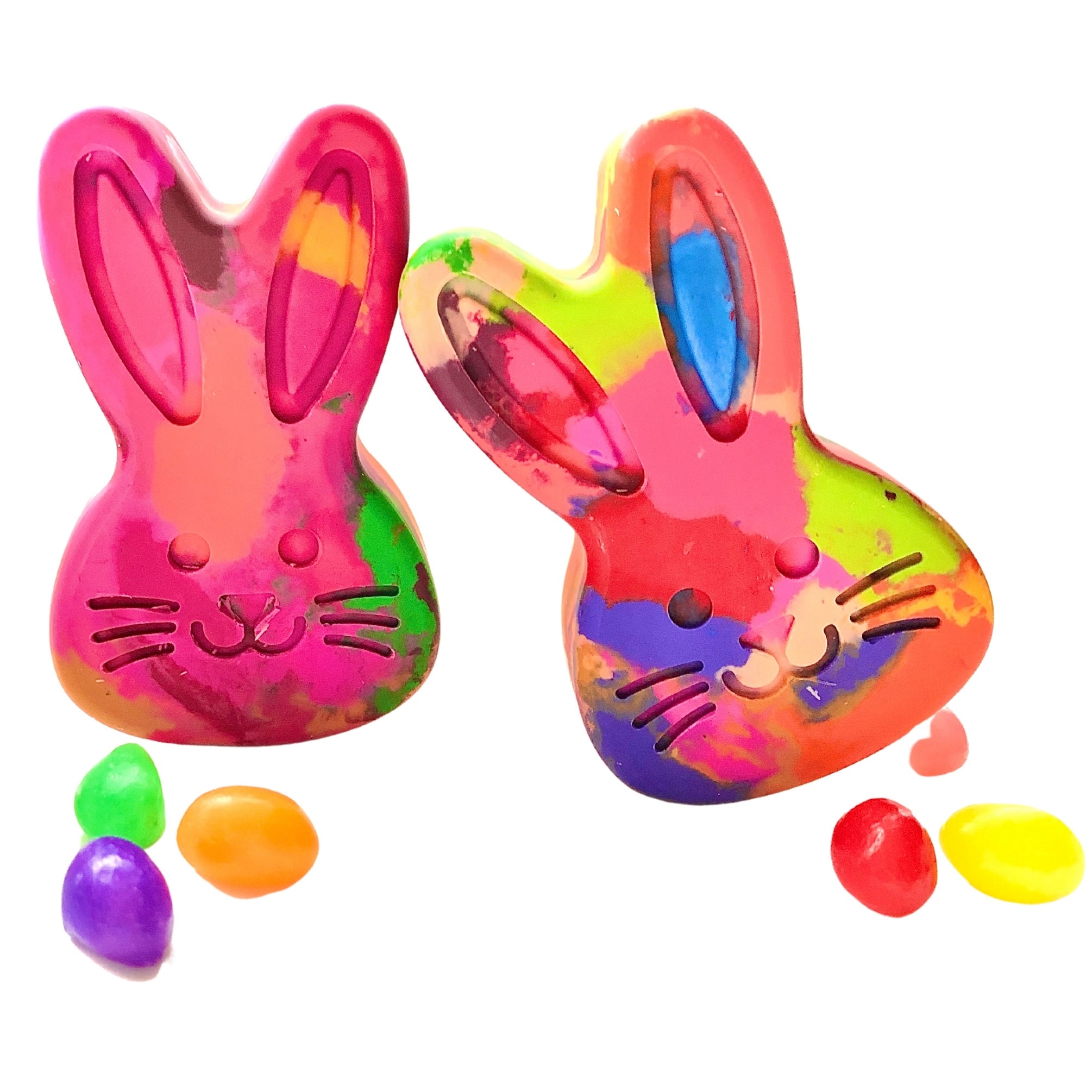 Easter BUNNY Crayon Gift for Kids Rainbow Bunny Crayon Large Etsy