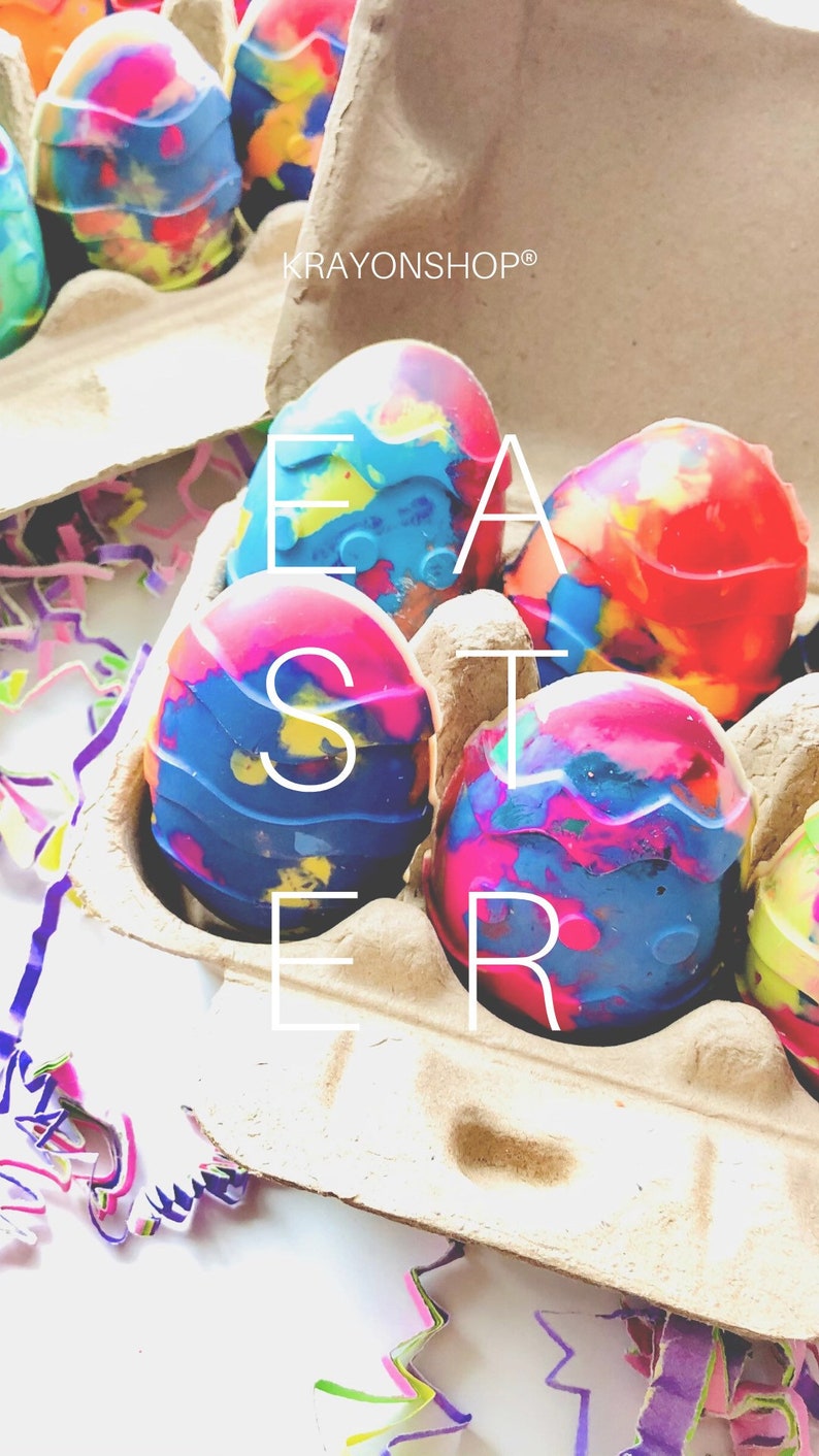 Egg Shaped Crayons Rainbow Egg Crayons in A Carton Crayons Easter Egg Crayon Gift Easter Basket Filler EASTER Egg Crayon Gift for Kids