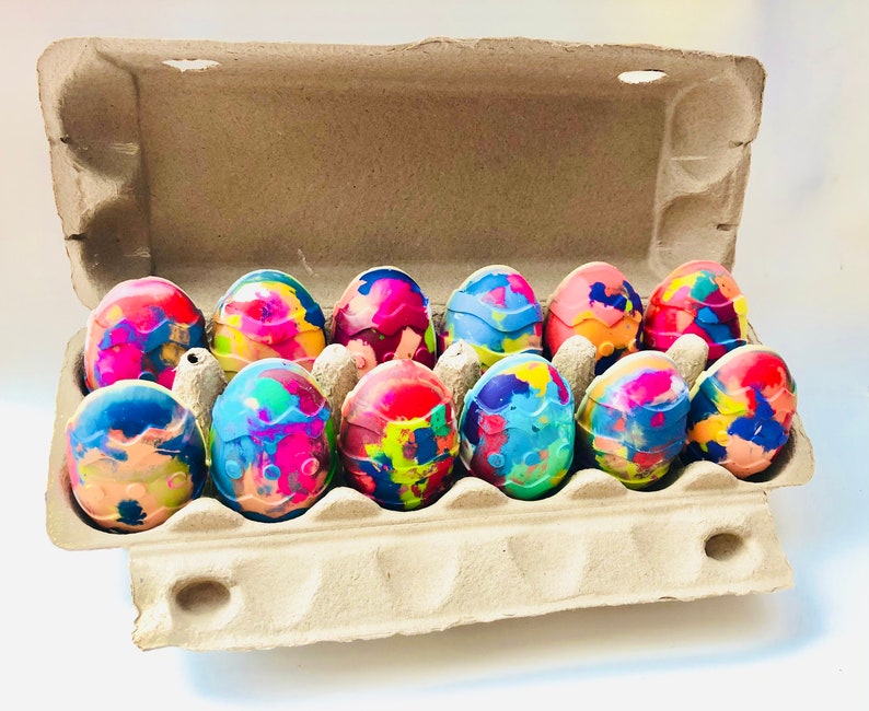 Egg Shaped Crayons Rainbow Egg Crayons in A Carton Crayons Easter Egg Crayon Gift Easter Basket Filler EASTER Egg Crayon Gift for Kids