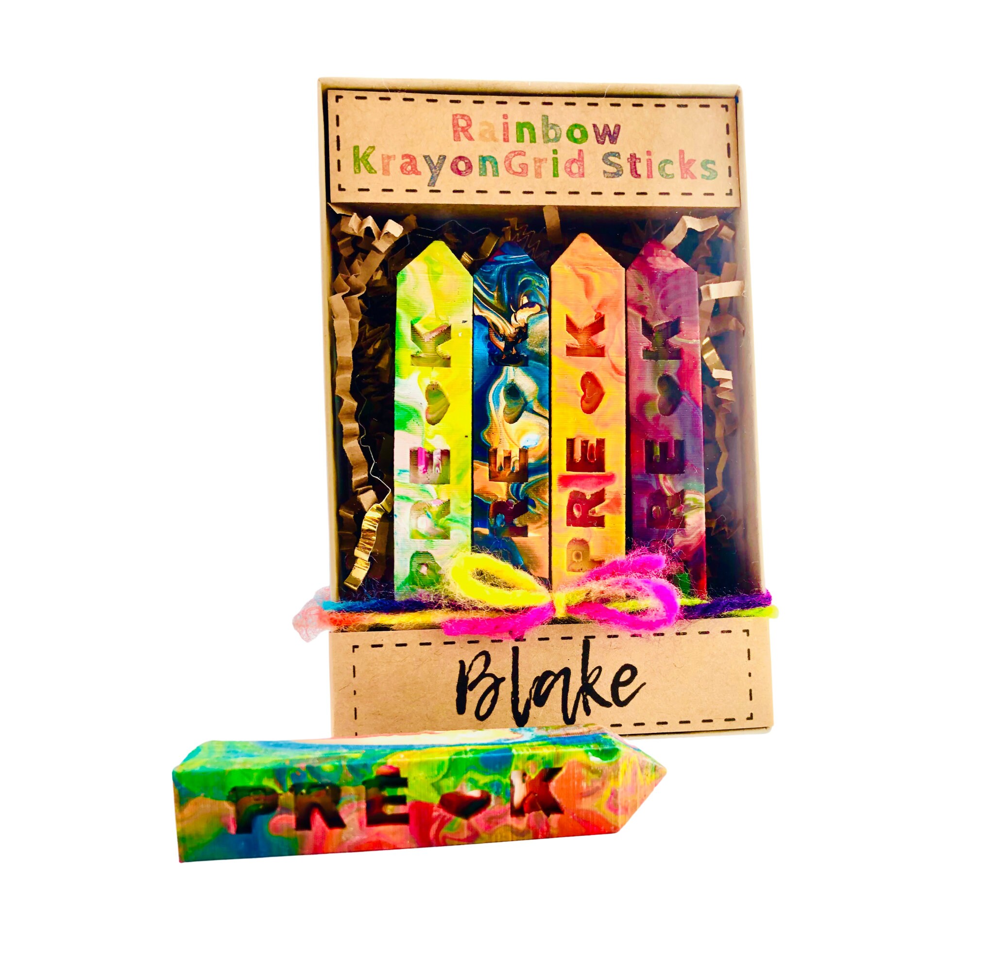 Personalized KINDERGARTEN Crayon Gift for Kids Handmade Etsy