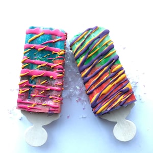 Popsicle Shaped BIRTHDAY Crayon Gift for Kids, Popsicle Shaped Crayon, Foodie Summer Party Favors, Summer Birthday Gift for Kids, KrayonPop® Drizzled