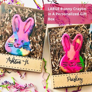 BIRTHDAY Bunny Crayon Gift for Kids, Bunny Crayon, Large Bunny Crayon Gift for Kids, Spring Personalized Gift for Kids, Spring Party Favors