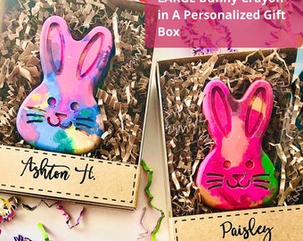 BIRTHDAY Bunny Crayon Gift for Kids, Bunny Crayon, Large Bunny Crayon Gift for Kids, Spring Personalized Gift for Kids, Spring Party Favors