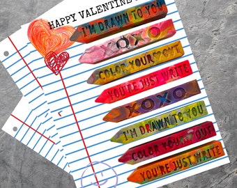 Valentine's Crayon Sticks Gift Set, Class Party Favors, Crayon Gifts, Daycare Gifts, Coloring Gifts for Girls, Rainbow Crayon Sticks, Crayon
