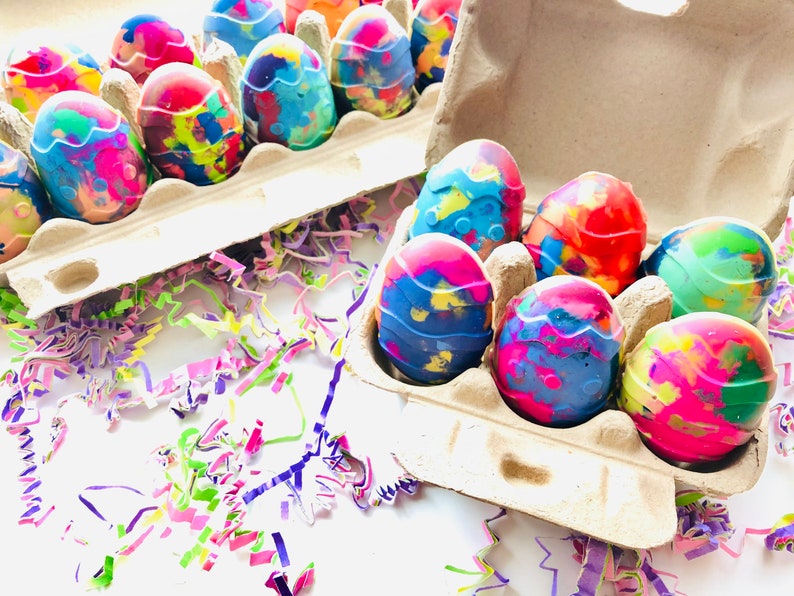 Egg Shaped Crayons Rainbow Egg Crayons in A Carton Crayons Easter Egg Crayon Gift Easter Basket Filler EASTER Egg Crayon Gift for Kids