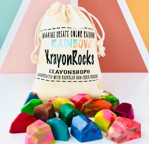 Birthday Crayon Rock Coloring Gift for Kids, Crayon Rocks Gift Set,  Handmade Crayon Gift for Boys, Stocking Stuffer Crayon Gift for Kids 