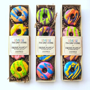 EASTER Gift Donut CRAYON for Kids, Donut Crayon Set, Donut Crayon, Set of 4 Donut Crayons in Gift Box, Easter Kid Gift, Kids Birthday Gift image 2