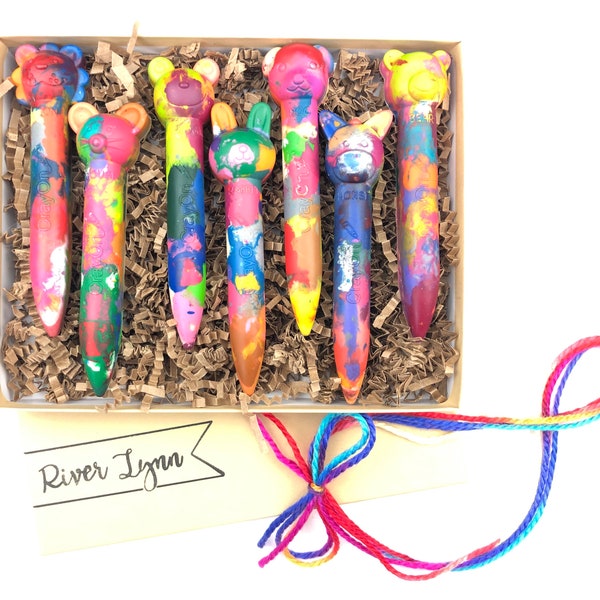 Barnyard Animal BIRTHDAY Party Favors, Upcycled Crayon Art, Pet Crayons, Animal Crayons for Kids, Dog Crayons, Bear Crayons, Pet Party Favor