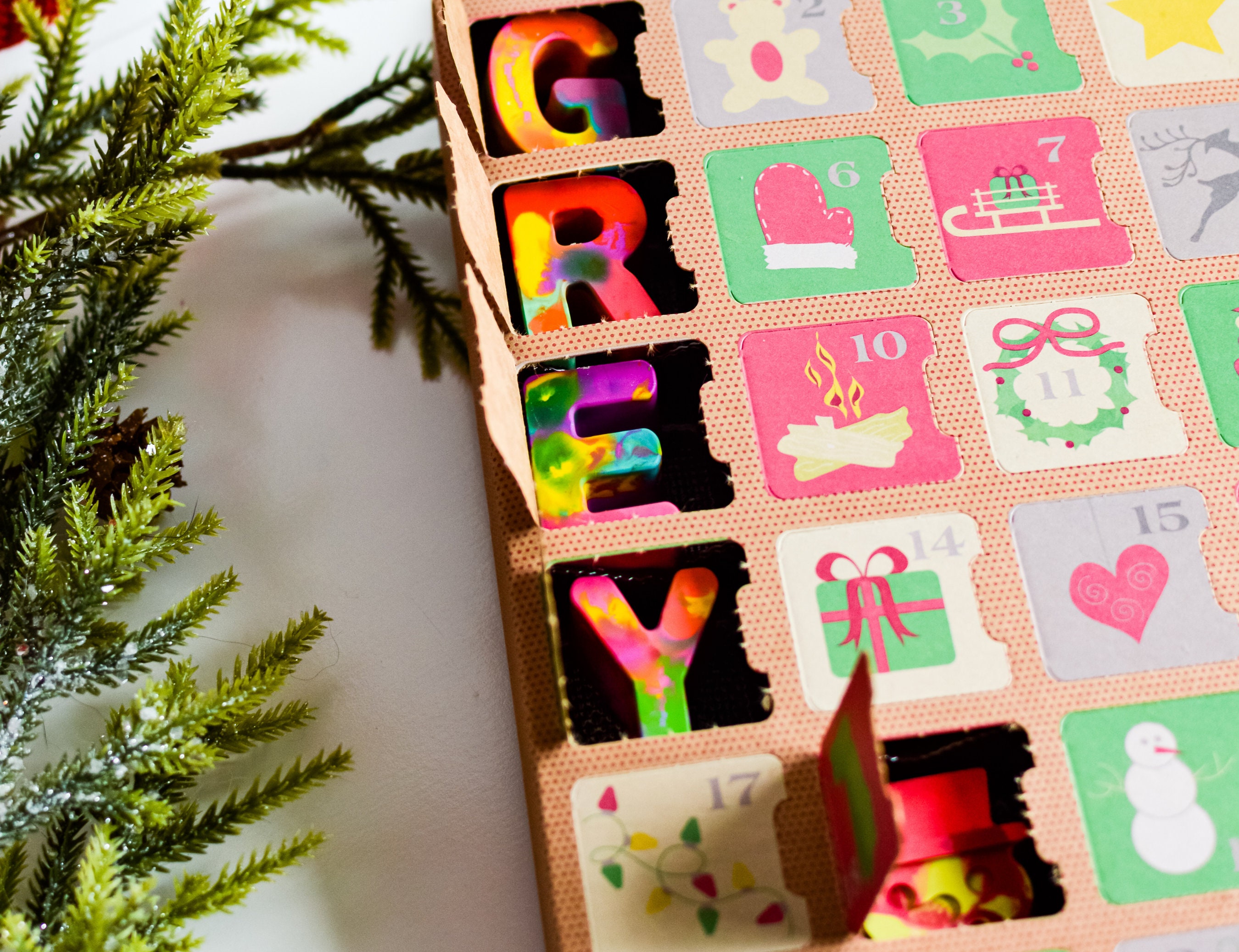 Kids ADVENT Calendar Crayon Gift for Kids Personalized Etsy