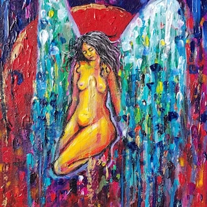 Winged Woman - 9x12 Original Painting