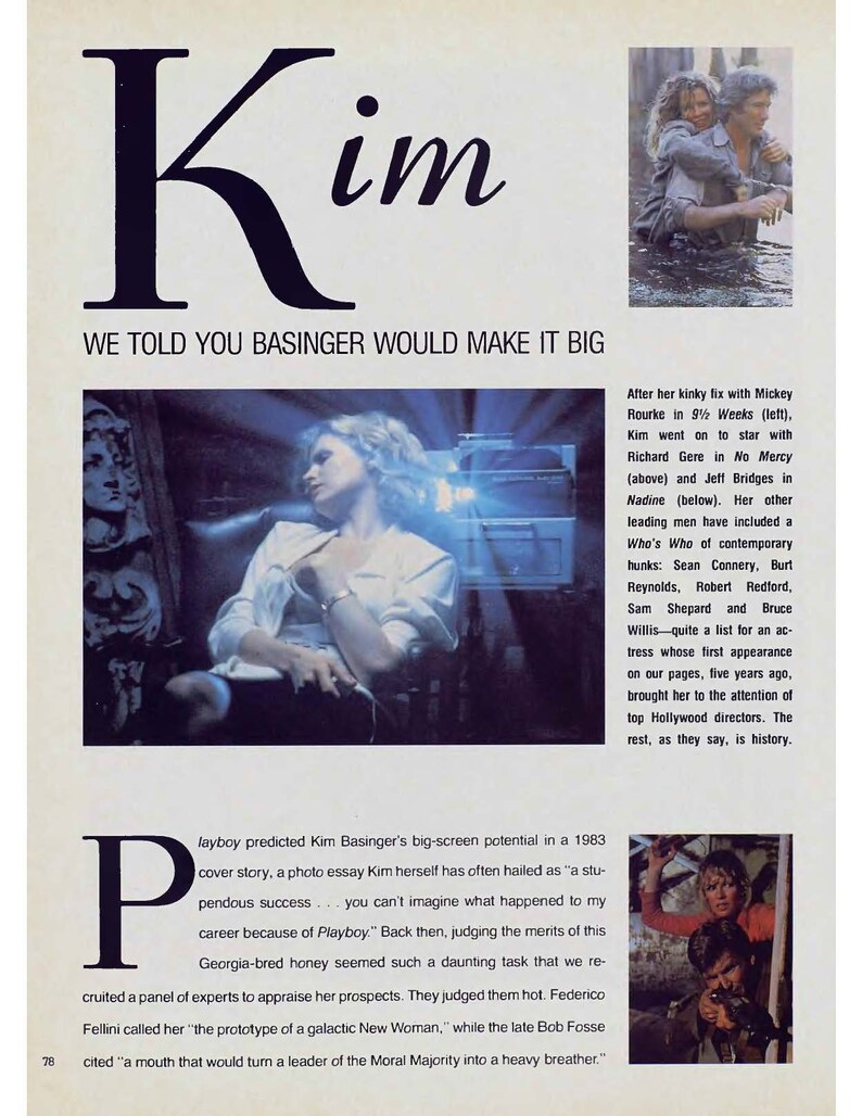 Kim Basinger Nude Playboy Photos Centerfold Playmate of the Etsy
