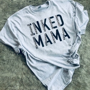 Inked Mama Tee, Sublimation Tee, Cheetah Boho Letters