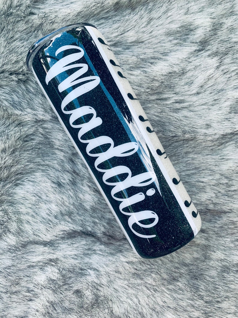 A glitter piano tumbler with a custom name on it will make your music-loving friends happier whenever they come to their music class. The modern and handy design of this tumbler is a plus point. Wherever they go, they will remember you!