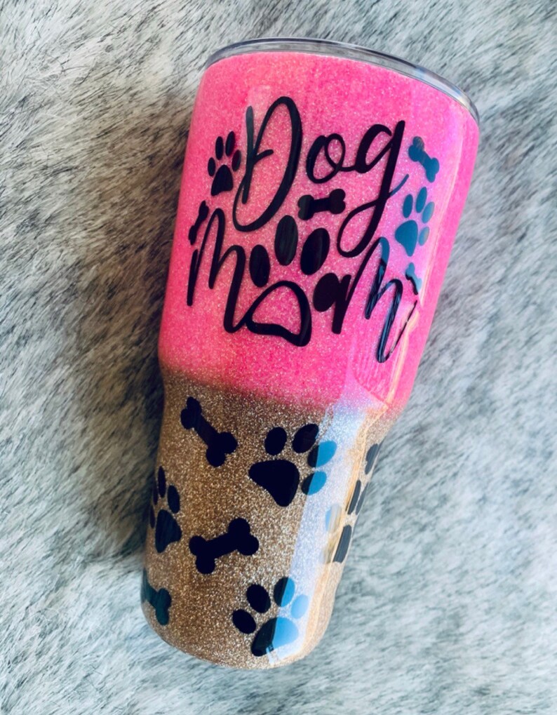 Dog Mom Tumbler, Dog Mom Glitter Tumbler Etsy