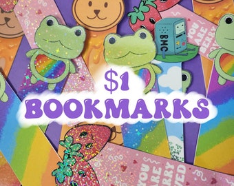 One dollar Bookmarks~ oops bookmarks~ b grade~ mistake bookmarks~kawaii bookmarks~ holographic~ page markers ~ reader gift~ bookworm